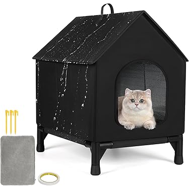 Amazon | 猫ハウス 屋外 防水・高撥水設計 雨対策 野外猫ハウス 防風